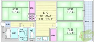 ニューライフ高嶺【1階】の間取り