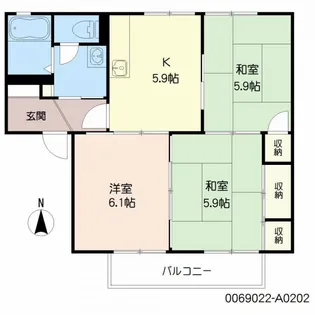 アルカディア A棟【2階】の間取り
