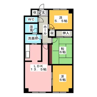 グランドール鶴里【2階】の間取り