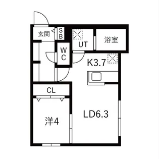 ASTER FLAX ASABU(アステール フラックス アサブ)【4階】の間取り