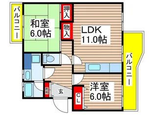 高浜南団地23号棟【5階】の間取り