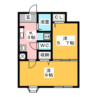 レジデンスカープ前橋【4階】の間取り