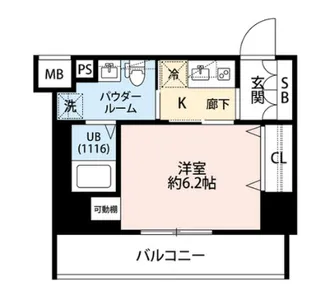 プレール・ドゥーク門前仲町III【8階】の間取り
