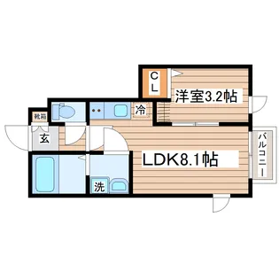 【新築】ガス割第12弾 シエル宮町II【1階】の間取り