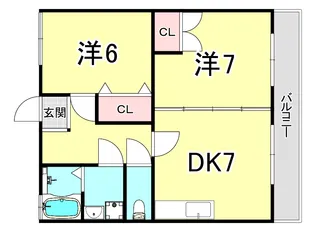 グリーンサイド春名No.2【1階】の間取り