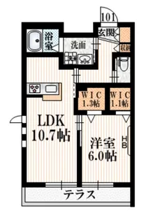 プラティーク北沢【1階】の間取り