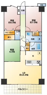 ルネ・グランガーデン 610【6階】の間取り