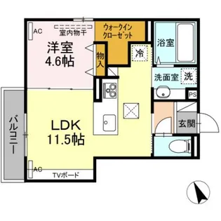 フェリーチェ舟入【1階】の間取り