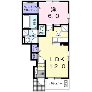 フォルチュンヌI【1階】の間取り