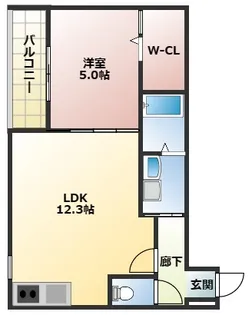 フジパレス桜井【3階】の間取り