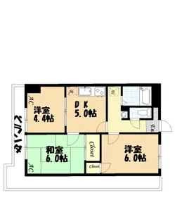 リブステージ横浜【6階】の間取り
