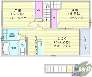 Be fine 新利府【2階】の間取り