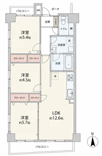 アエリア三軒茶屋【5階】の間取り
