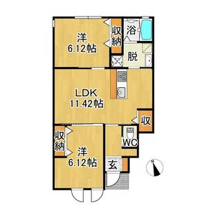 Calme代官町 B【1階】の間取り