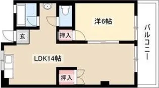 江口マンション四女子【4階】の間取り
