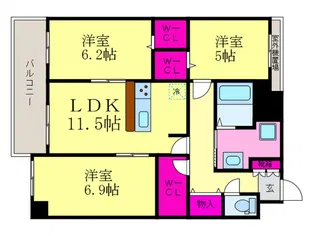 グラン・アミール御池【4階】の間取り