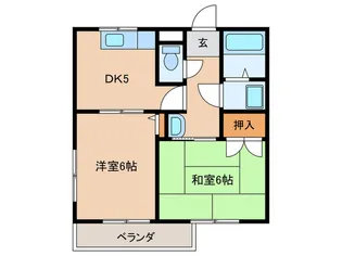 ウイング田隈【1階】の間取り