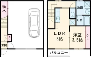 ギャラン中間ガレージC棟の間取り