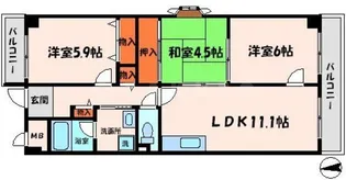 クレールナカミチ【3階】の間取り
