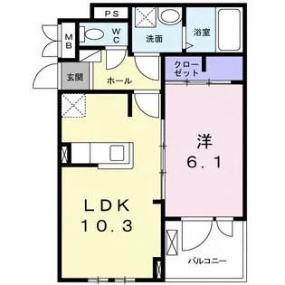 アドバンスオーシャン徳重I【1階】の間取り