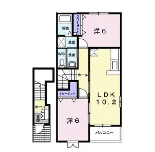 プラティーク晃望台【2階】の間取り
