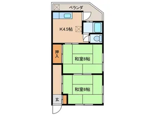 カーサ妙法寺【2階】の間取り