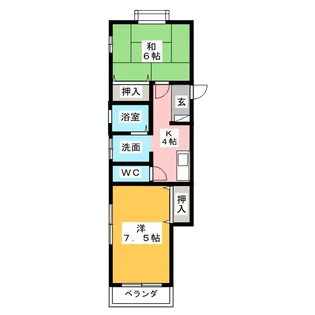 スプリングイースト【1階】の間取り