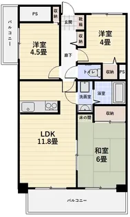 ライオンズマンション倉敷幸町【11階】の間取り