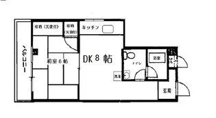 浅香ハイツ高輪【1階】の間取り