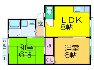 サンビレッジ森彦A棟【2階】の間取り
