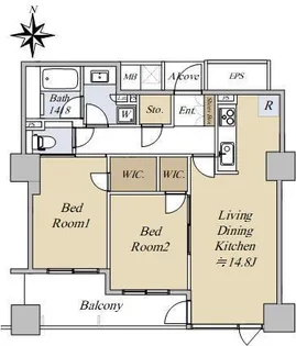 シエリアタワーなんば【23階】の間取り