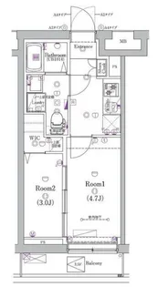 ガリシア矢口渡【4階】の間取り