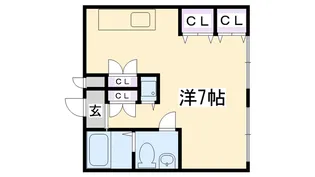 カーサ上甲子園【1階】の間取り