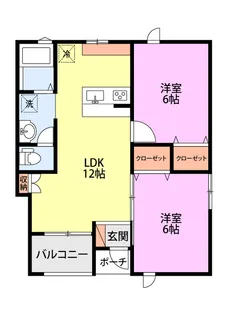 新潟県新発田市新富町2【アパート】の間取り
