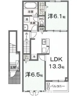 群馬県高崎市下豊岡町【アパート】の間取り
