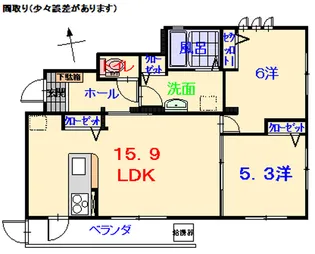 カーサ ビアンカ【1階】の間取り