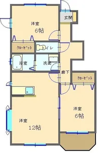 アンテクゥールB【1階】の間取り