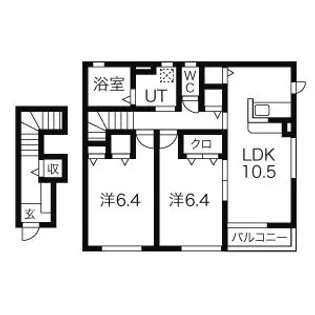 アヴェンションハウスB【2階】の間取り