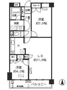 レジデンスシャルマン林試の森【4階】の間取り