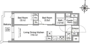 コンフォリア・リヴ南品川【3階】の間取り