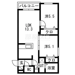 仮)発寒7-7MS【3階】の間取り