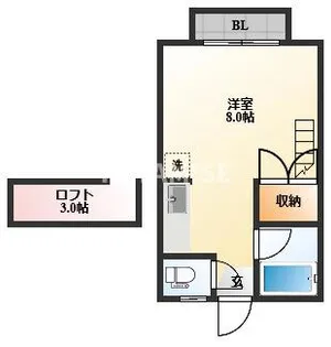 エステートハイツ出雲【2階】の間取り