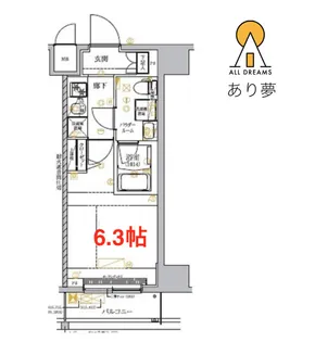 RELUXIA GRANDE 横濱吉野町【4階】の間取り