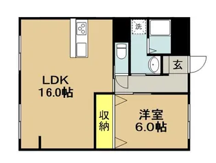 雁ヶ音コーポ【4階】の間取り