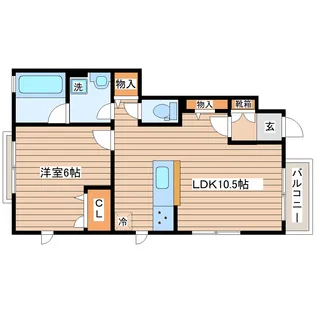 C Maison泉崎B棟【1階】の間取り
