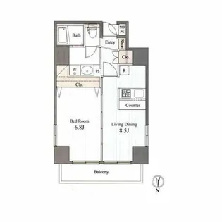 PATH中目黒uno【5階】の間取り