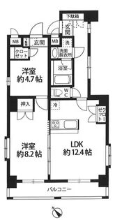 ジーク常盤台【8階】の間取り
