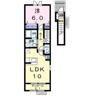 新潟県新潟市江南区城所1【アパート】の間取り