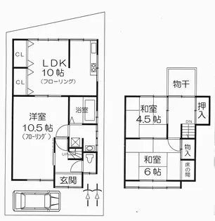 京都府京都市左京区松ケ崎小竹薮町【一戸建】の間取り