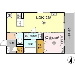 ロイヤルコーポ弓削II【2階】の間取り